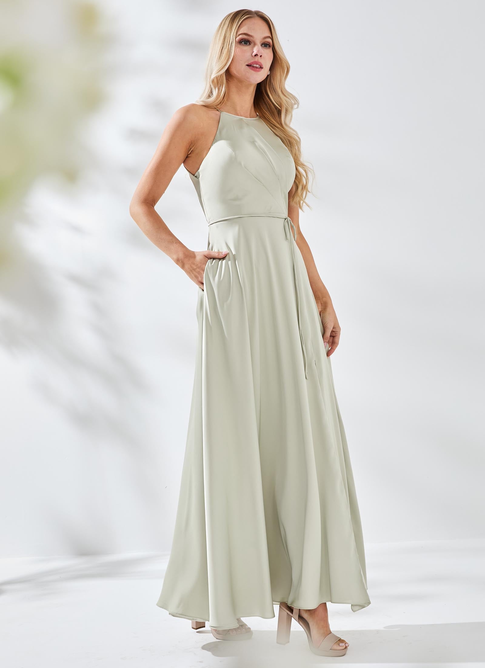 Adeline Dress, Light Sage Green