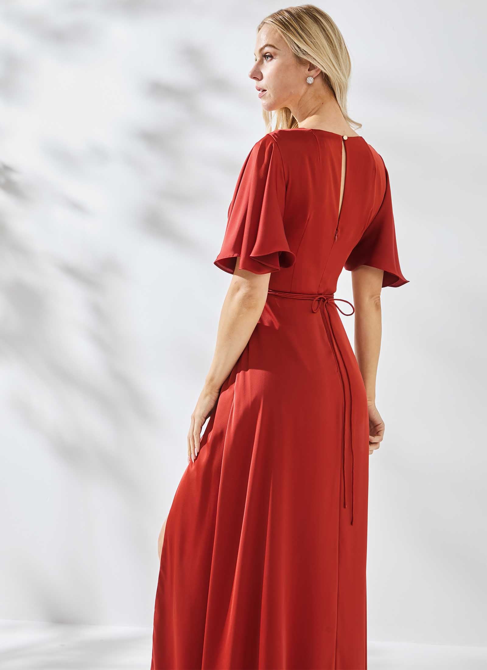Ariana Dress, Rust Red
