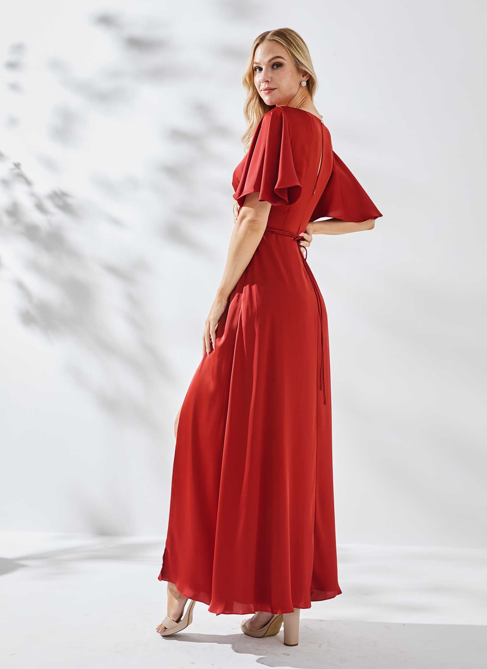 Ariana Dress, Rust Red