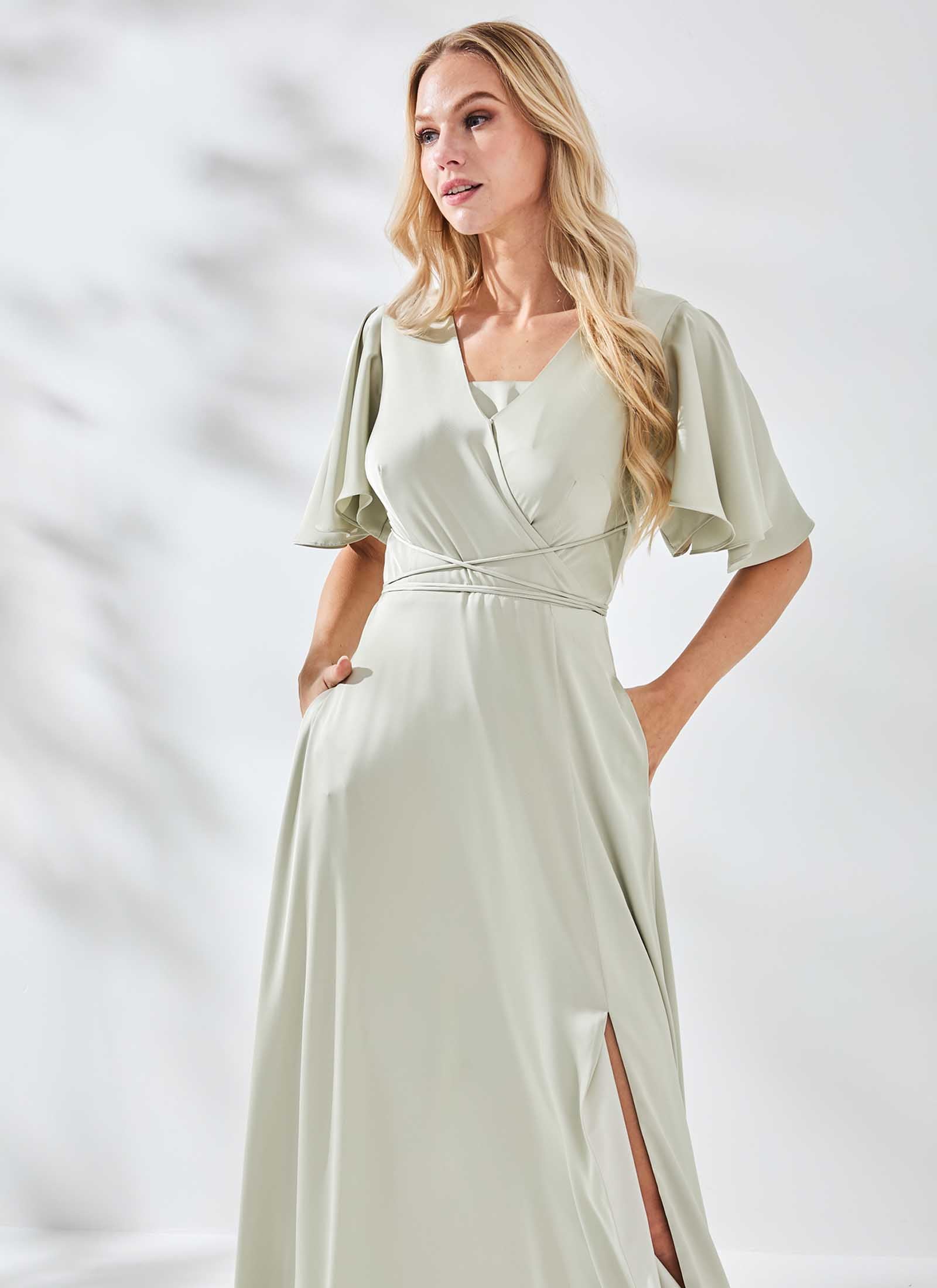 Ariana Dress, Light Sage Green