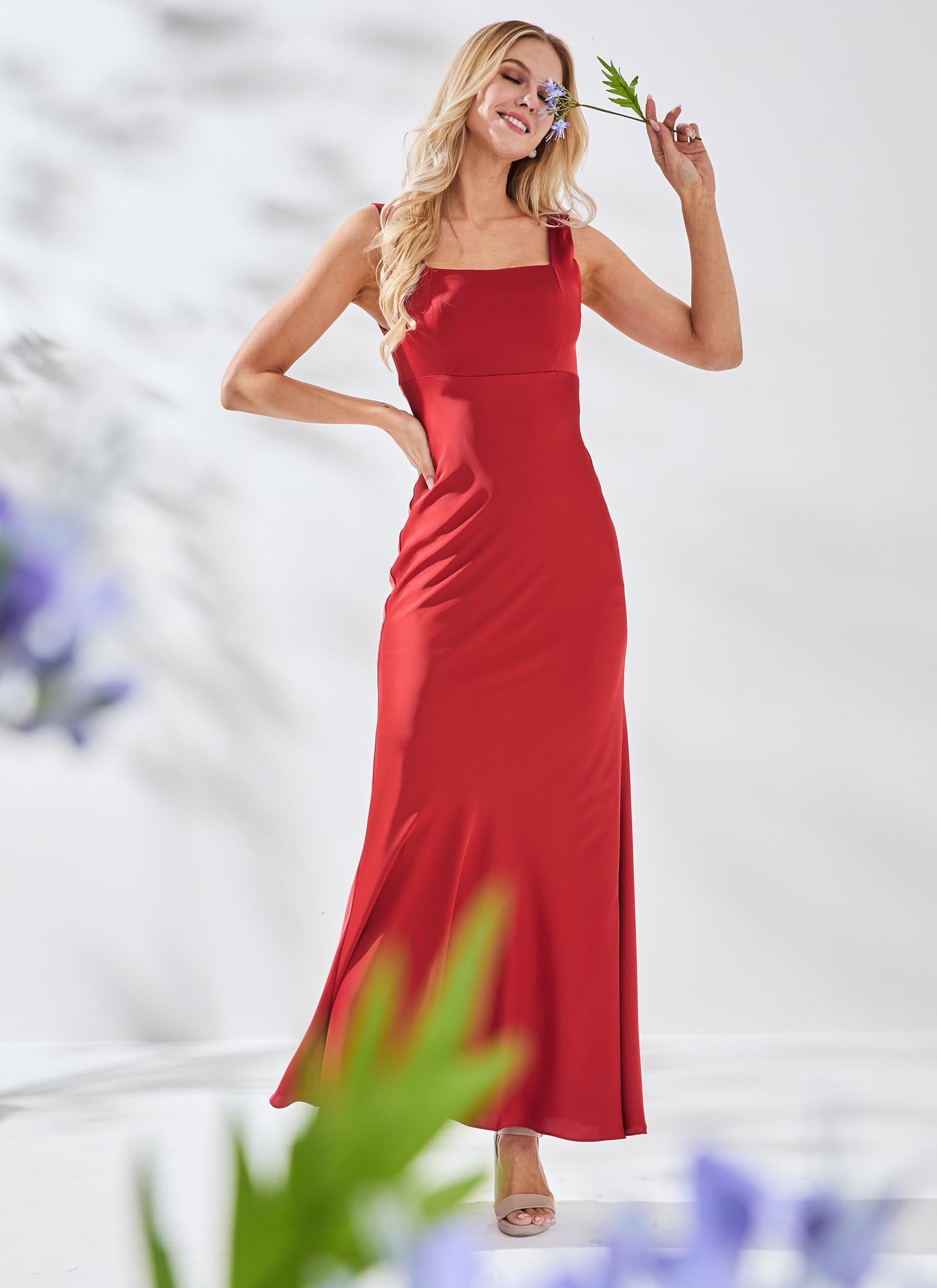Athena Dress, Rust Red