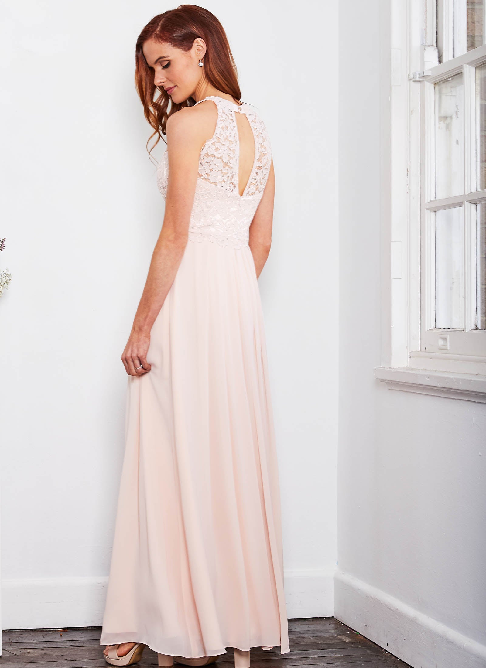 Graced by Lace Dress, Light Blush PInk