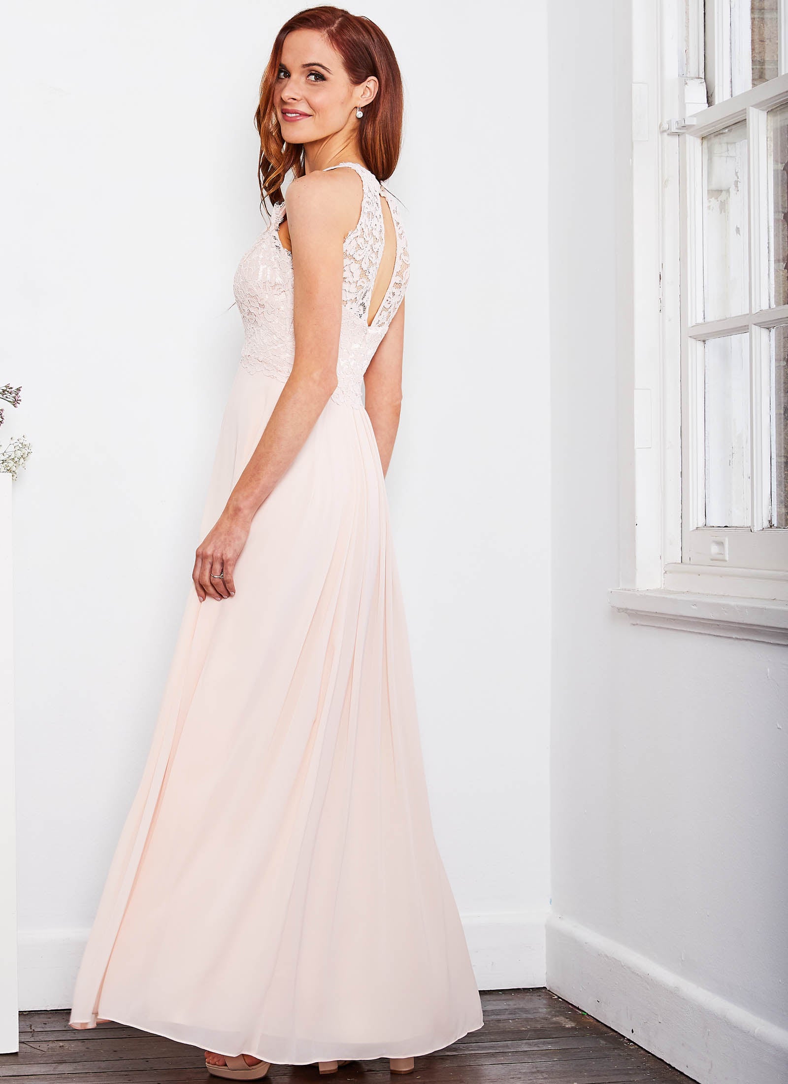 Graced by Lace Dress, Light Blush PInk