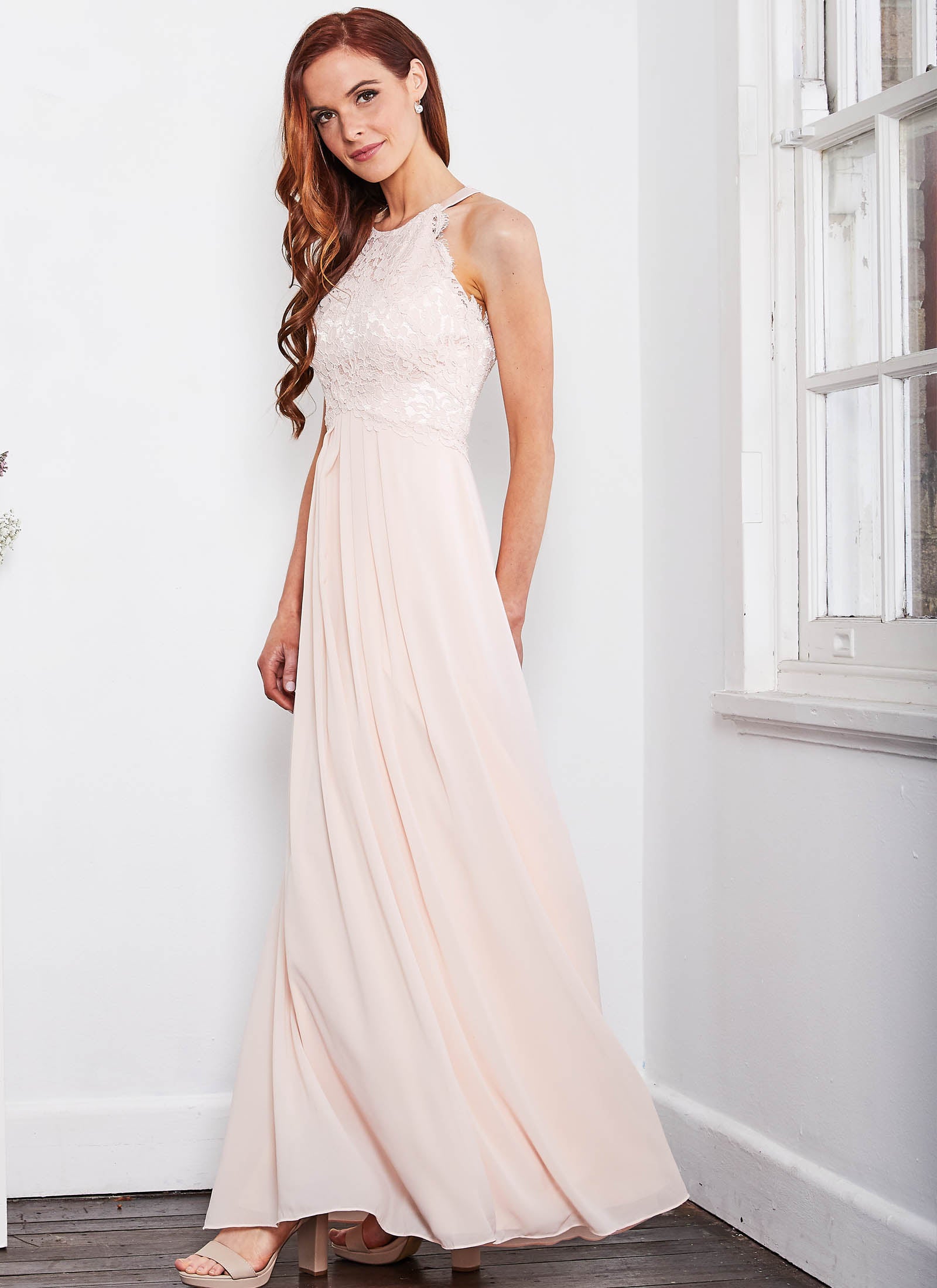 Graced by Lace Dress, Light Blush PInk