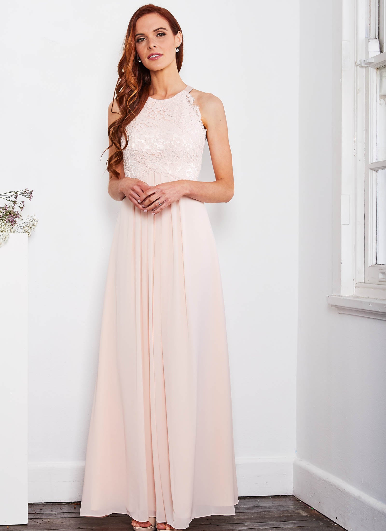 Graced by Lace Dress, Light Blush PInk