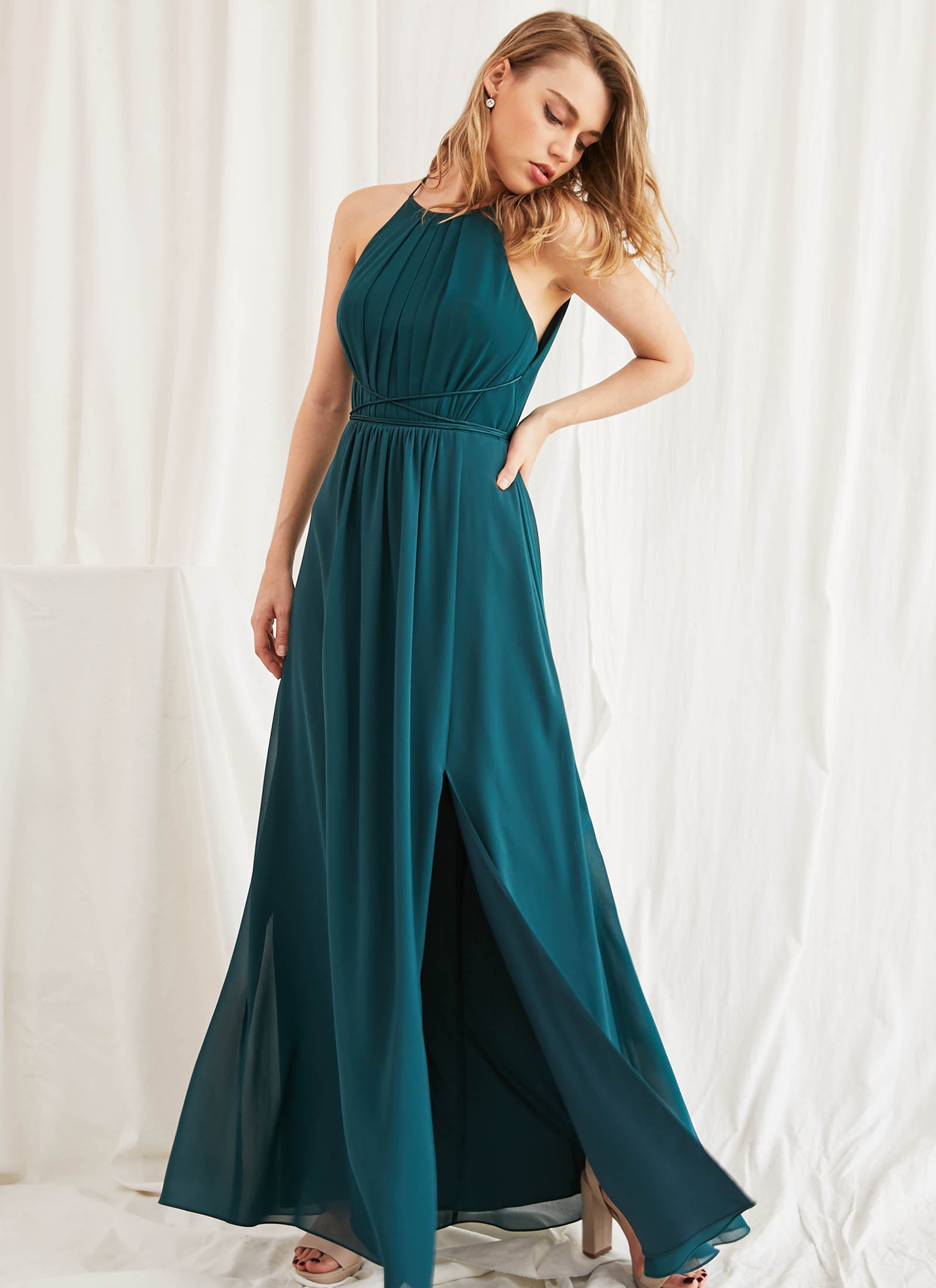 Adelle Dress, Teal Green