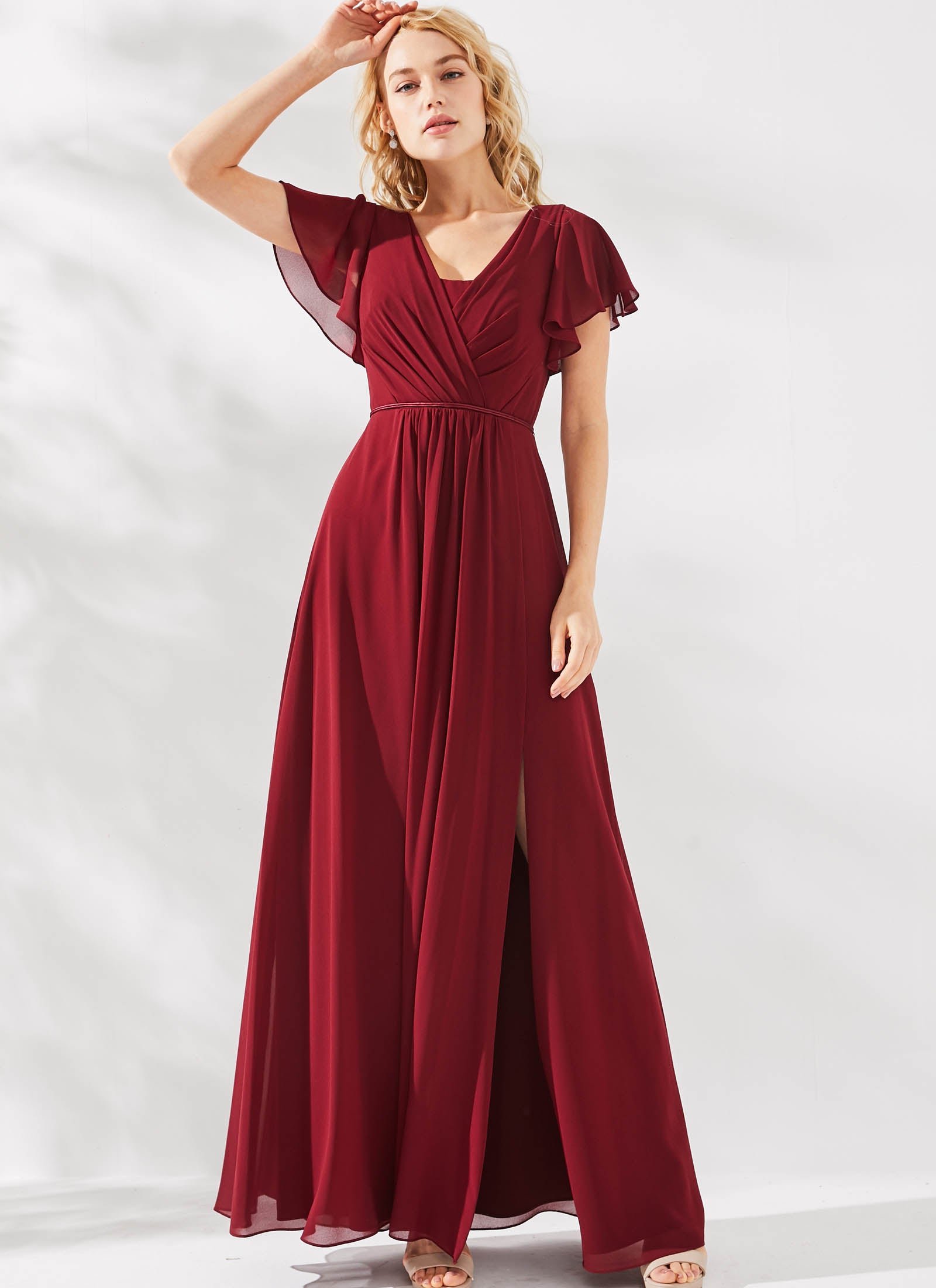 Arielle Dress, Dark Burgundy