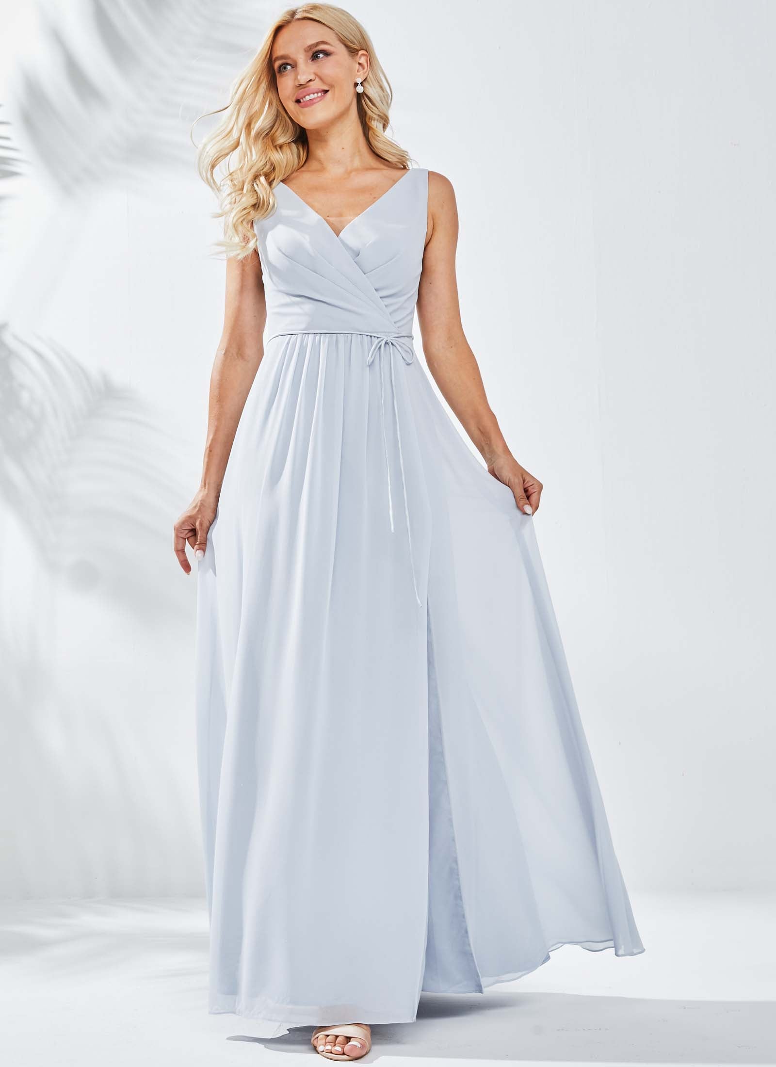 Ava Dress, Light Dusty Blue