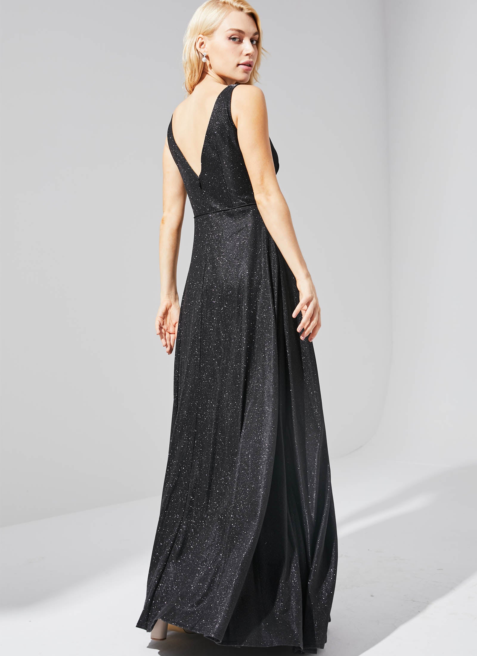 Ava Shimmer Dress, Black