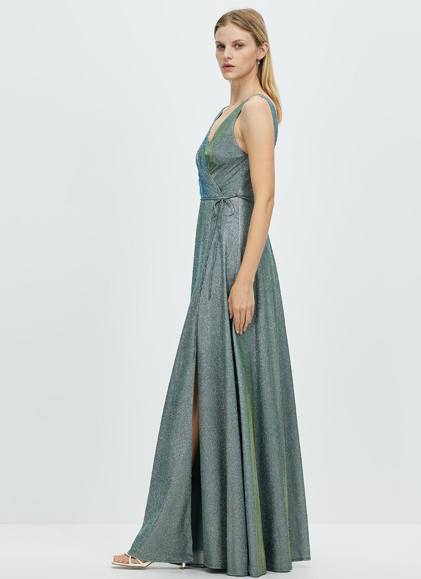Ava Shimmer Dress, Olive