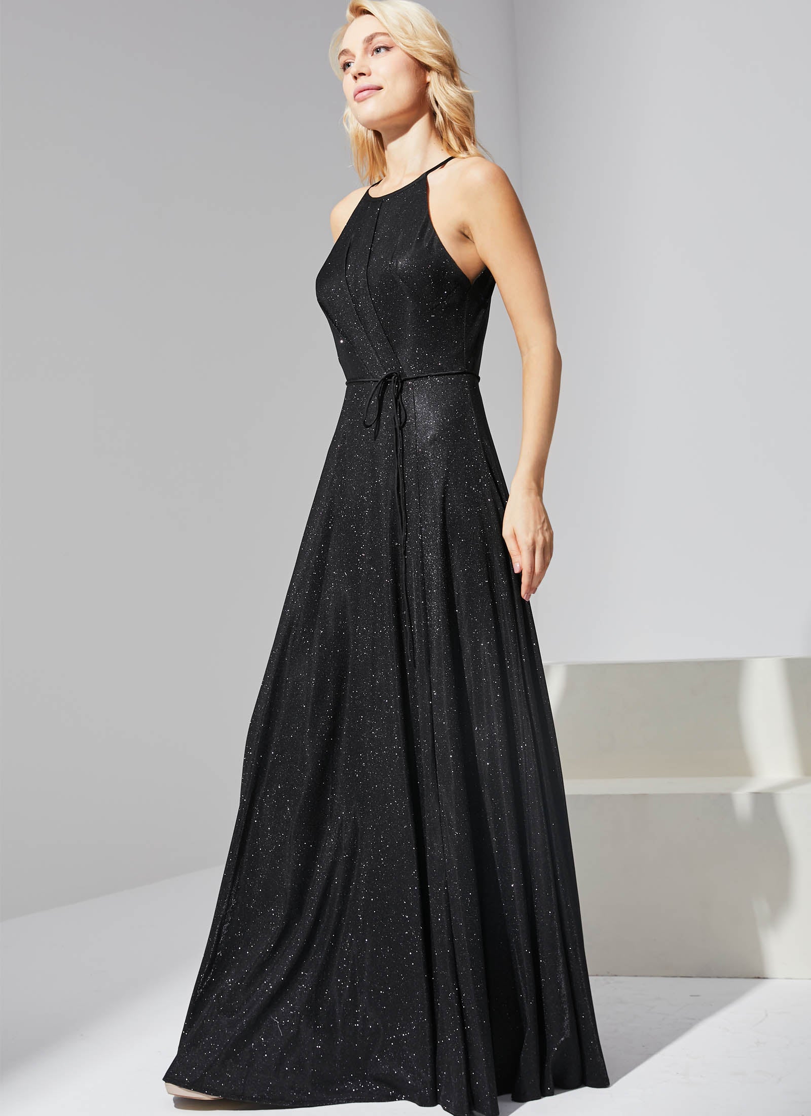 Adelle Shimmer Dress, Black