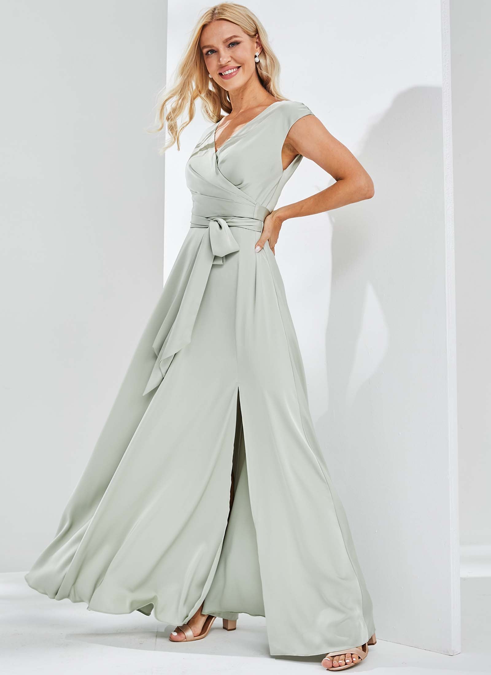 Aurelia Dress, Light Sage Green