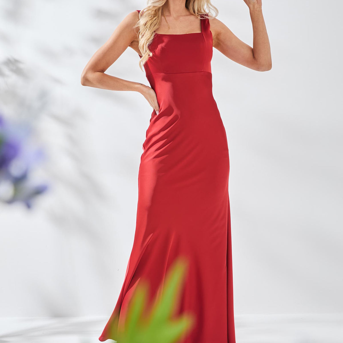 Athena Dress, Rust Red