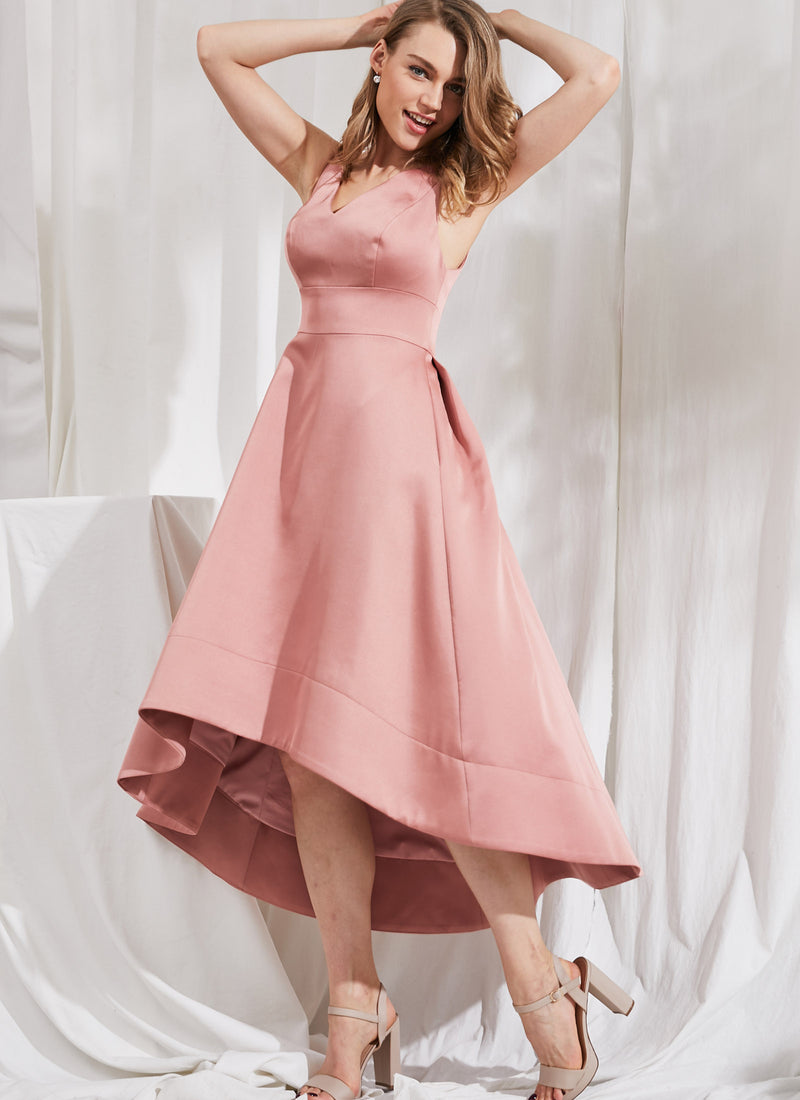Off the Shoulder Blush Pink Bridesmaid Dresses Long Wedding Guest Dres –  MyChicDress