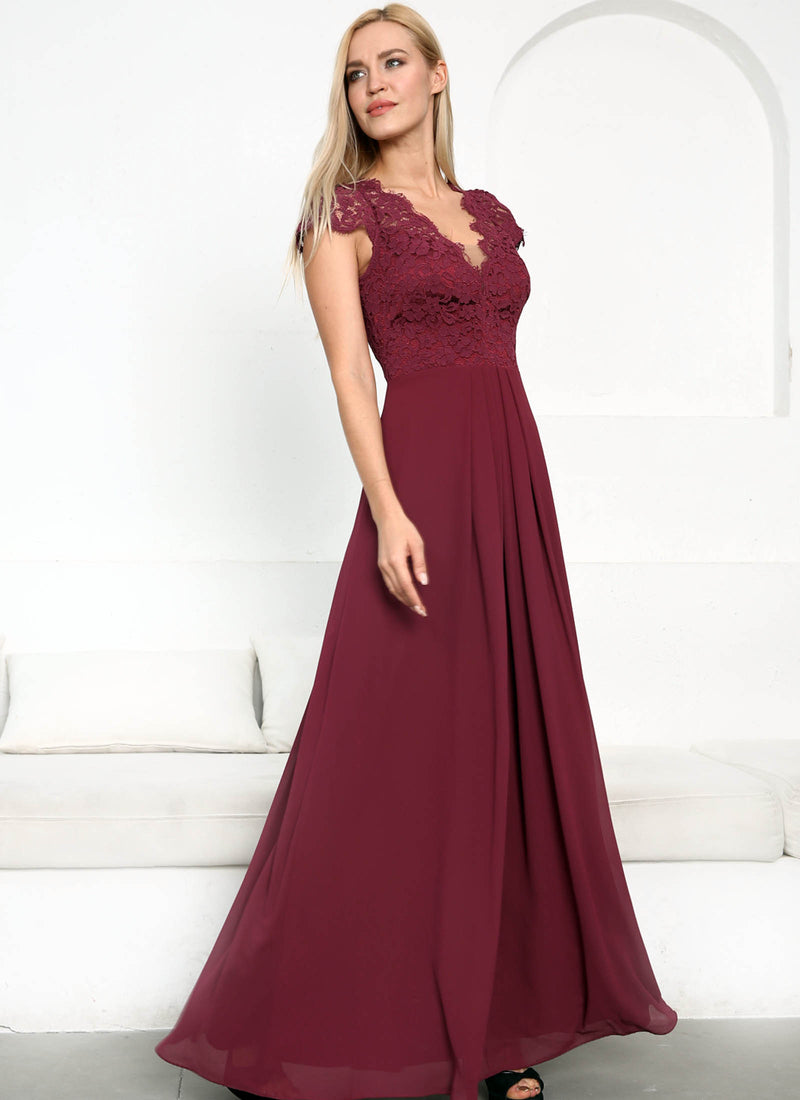 Laced with Romance Dress, Merlot Red