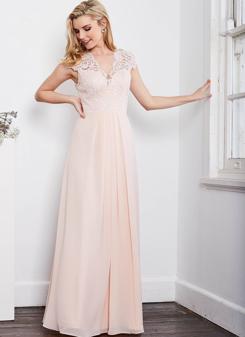 Graced by Lace Dress, Light Blush PInk – Alabaster The Label