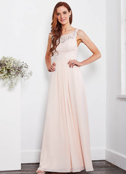 Lace Bateau Dress, Light Blush Pink