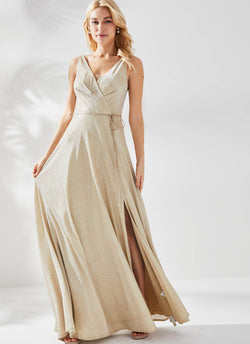 Ava Shimmer Dress, Gold