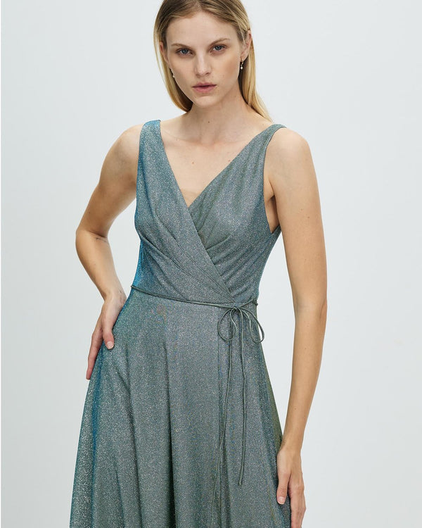 Ava Shimmer Dress, Olive