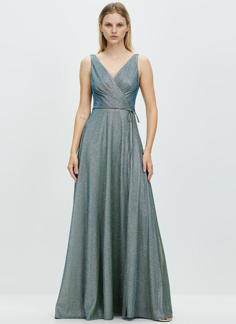 Ava Shimmer Dress, Olive